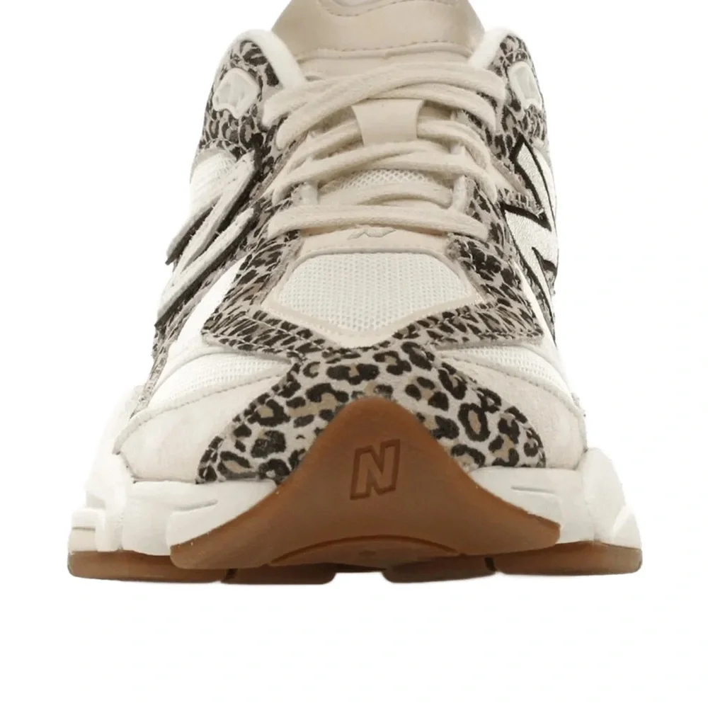 New Balance Women's Beige and Leopard Print Sneakers 9060 - Picture 2 of 9